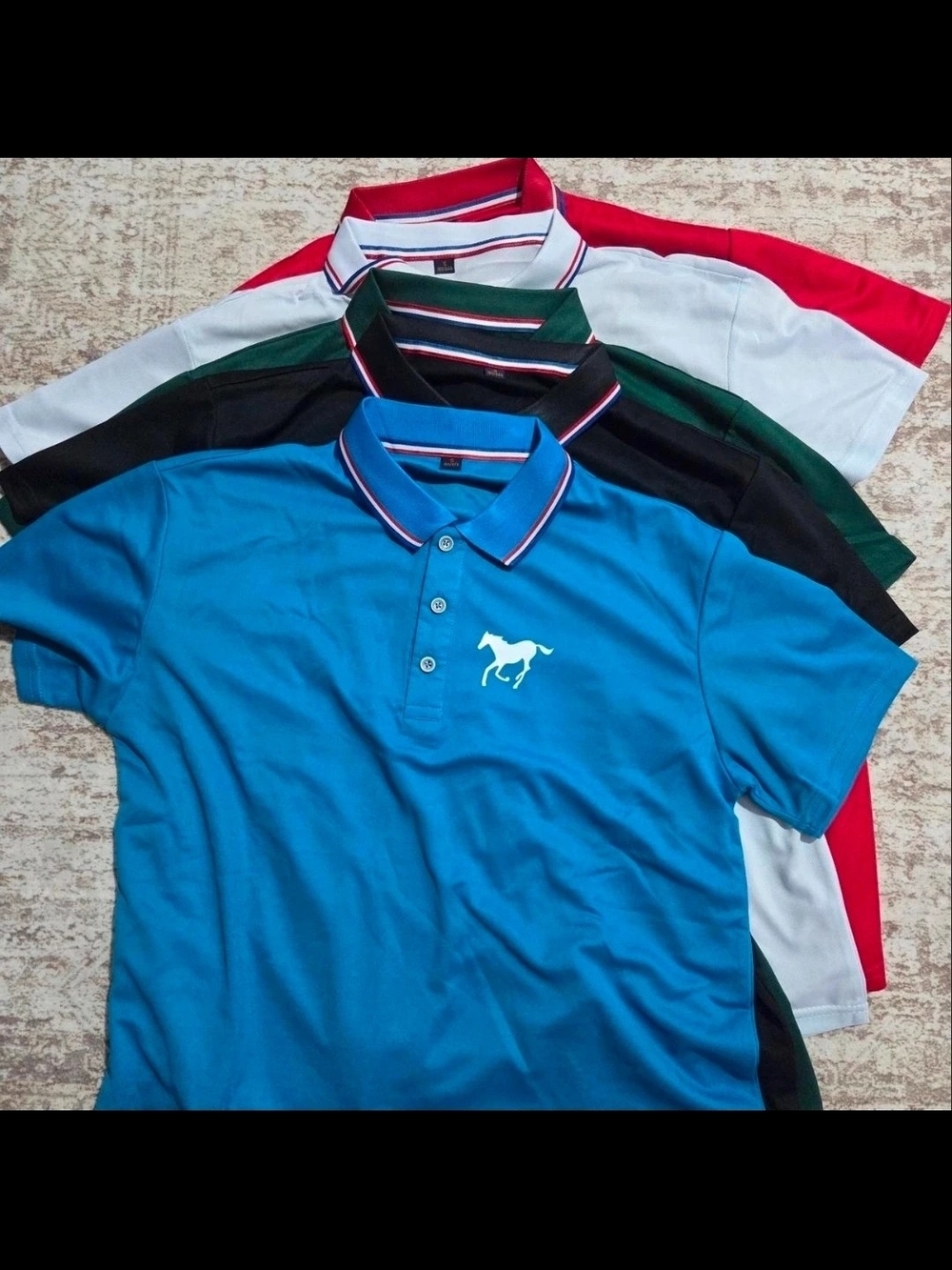 Blue Polo Shirt with Horse Logo BUNDLE